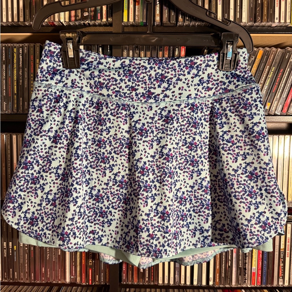 Nicole Miller Sport Floral Athletic Preppy Skort Women’s Large Blue Purple